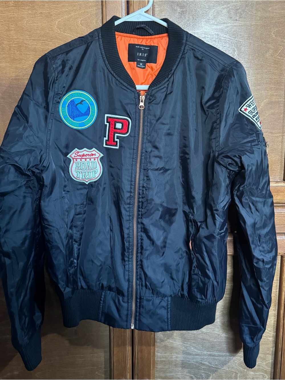 IRIS Black Jacket with Orange Lining